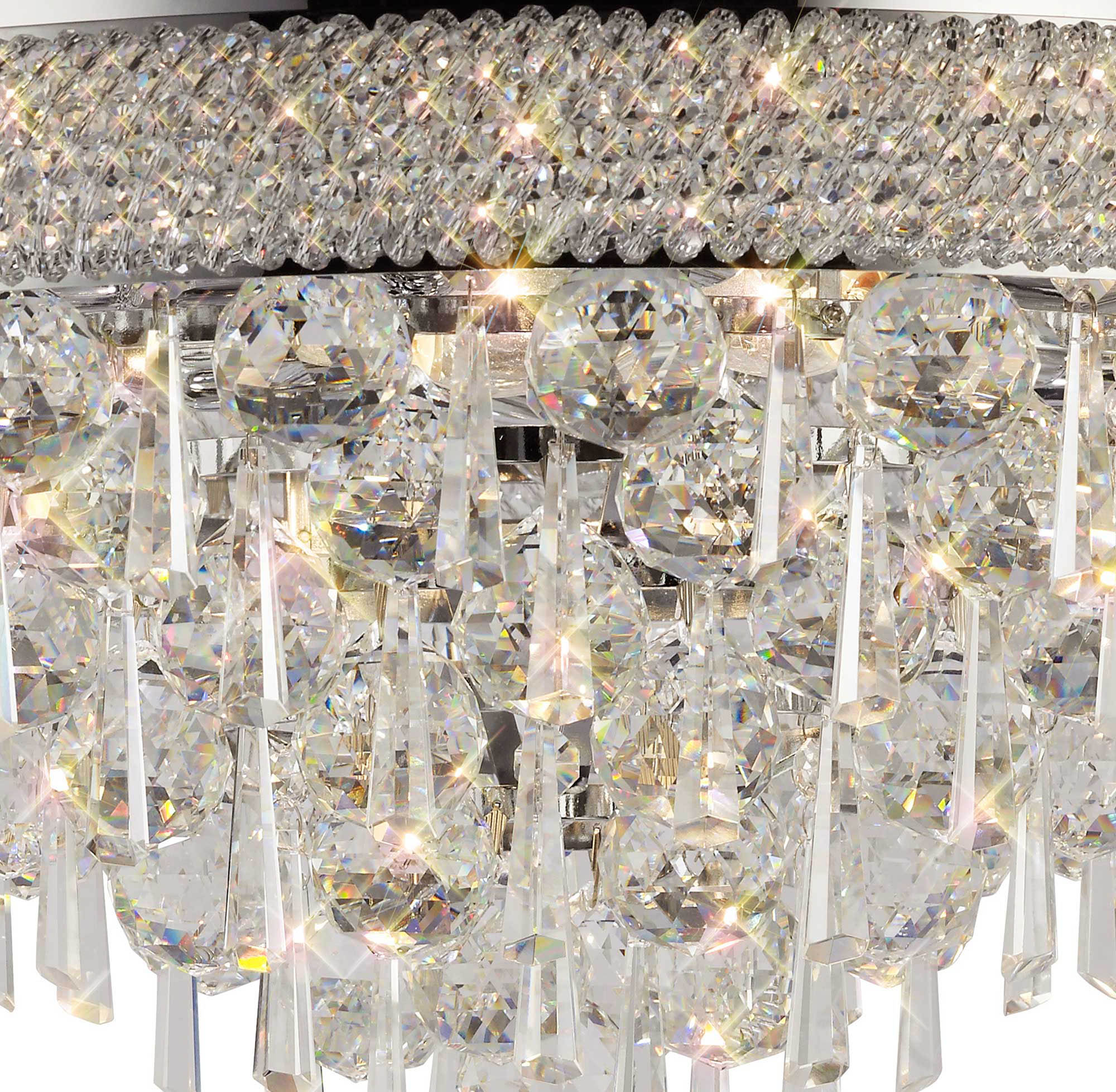 Alexandra Crystal Ceiling Lights Diyas Flush Crystal Fittings
